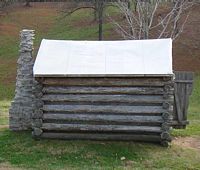 Reconstruction of a soldiers cabin at Fort Donelson